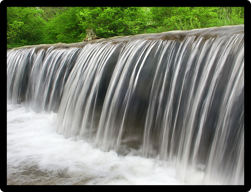 Beautiful cascade on Prairie Creek of the Des Plaines Conservation Area in Illinois.