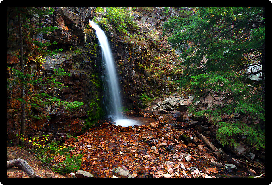 Lower Memorial Falls in the Lewis and Clark National Forest of Montana.