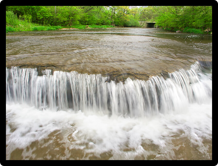 Beautiful Prairie Creek Falls in the Des Plaines Conservation Area of Illinois.