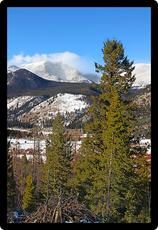 Winter Scenery of Rocky Mountain National Park in Colorado.