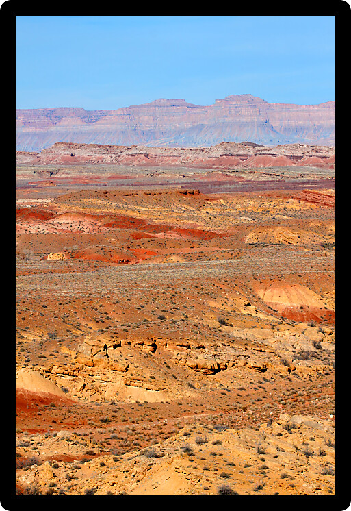 Beautifully colored rocky landscape near the San Rafael Reef of Utah.