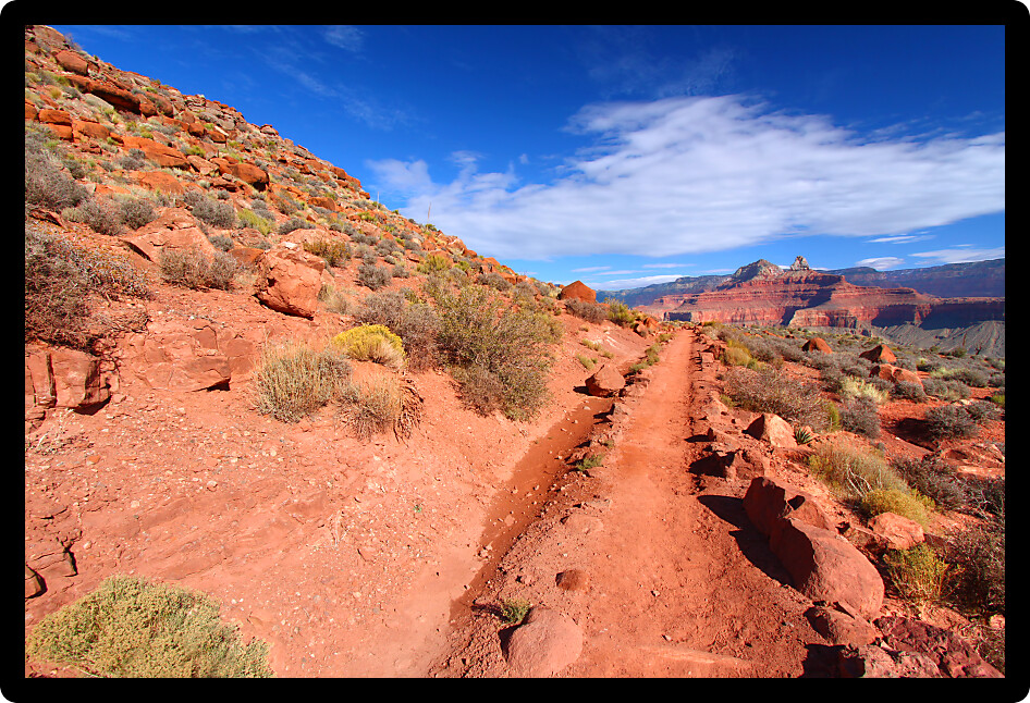 South Kaibab Trail makes its way down into the Grand Canyon in northern Arizona.