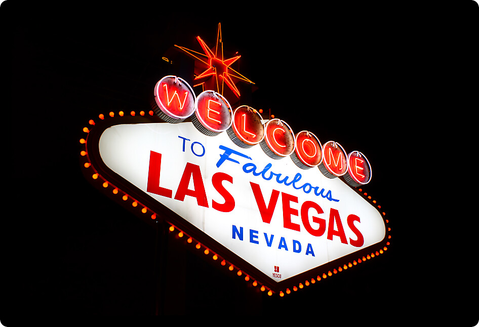 Famous Welcome to Fabulous Las Vegas Sign at the South End of the Strip.